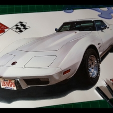 1976 Chevrolet Corvette C3 Artwork Drawing - The Cartist