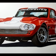 1963 Corvette Grand Sport Superformance Artwork Drawing - The Cartist