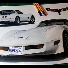 1981 Chevrolet Corvette C3 Artwork Drawing - The Cartist