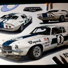 1970 Chaparral Racing Camaro Artwork Drawing - The Cartist