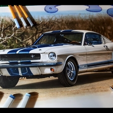 1965 Ford Mustang Shelby GT350 Artwork Drawing - The Cartist