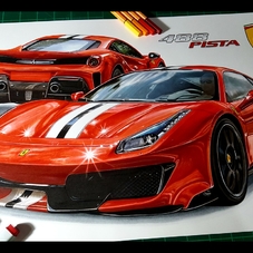 2018 Ferrari 488 Pista Artwork Drawing - The Cartist