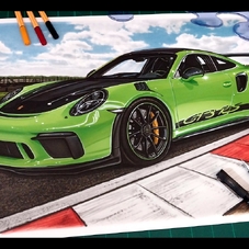 2023 Porsche 911 GT3 Drawing Artwork - The Cartist