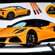 2025 Lotus Emira I4 Drawing Artwork - The Cartist