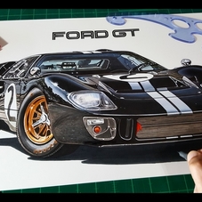 1966 Ford GT40 Superformance MKII Artwork Drawing - The Cartist