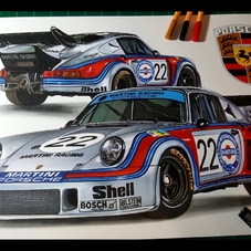 1974 Porsche 911 Carrera RSR Turbo 2.1 Artwork Drawing - The Cartist