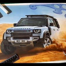 2020 Land Rover Defender Artwork Drawing - The Cartist