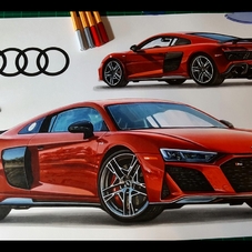 2020 Audi R8 V10 Coupe Artwork Drawing - The Cartist