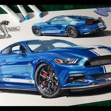 2017 Shelby GT500 Super Snake Artwork Drawing - The Cartist