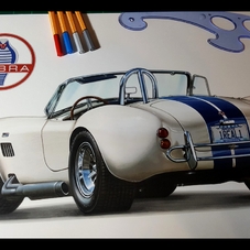 1966 Shelby Cobra 427 Roadster Artwork Drawing - The Cartist