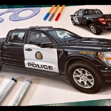 2020 Ford Explorer Interceptor Artwork Drawing - The Cartist