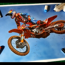 2017 Red Bull Racing KTM 450 SX-F Artwork Drawing - The Cartist