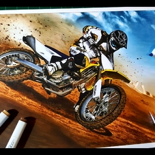 2012 Suzuki RM-Z450 Artwork Drawing - The Cartist