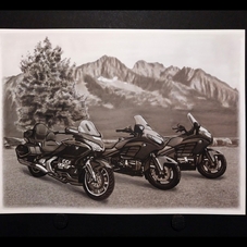 Motorcycle monochrome sketch drawing artwork - The Cartist