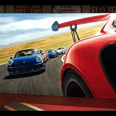 Porsche 911 acrylic on canvas Pop Realism painting - The Cartist