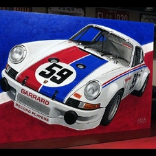 1973 Brumos Porsche 911 Carrera RSR 2.8 Pop Realism painting - The Cartist