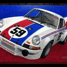 1973 Brumos Porsche 911 Carrera RSR 2.8 Pop Realism painting - The Cartist