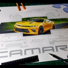 Chevrolet Camaro SS Logo Artwork Drawing Design - The Cartist