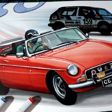 MG & Golf GTi Motor Racing Sketch Rendering - The Cartist